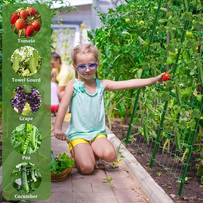 2 Packs Cucumber Trellis for Raised Beds, 31 X 47 Inch Adjustable Size A-Frame - Image 6