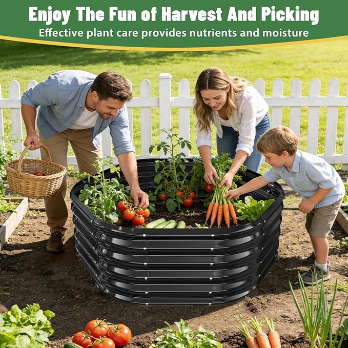 Hexagon Raised Garden Bed, 48 Inch Diagonal & 16.5 Inch Tall, Galvanized Steel - Image 5