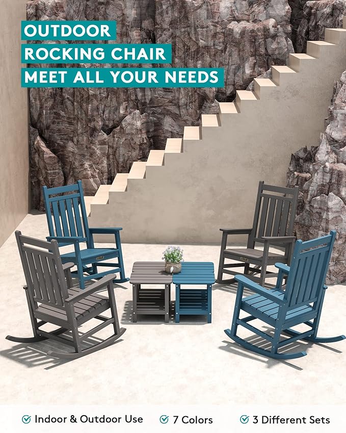 SERWALL Oversized Rocking Chair, Outdoor Rocking Chair - Image 5