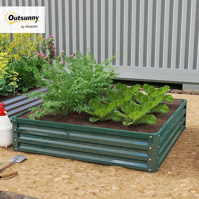 Outsunny Galvanized Raised Garden Bed, - Image 2