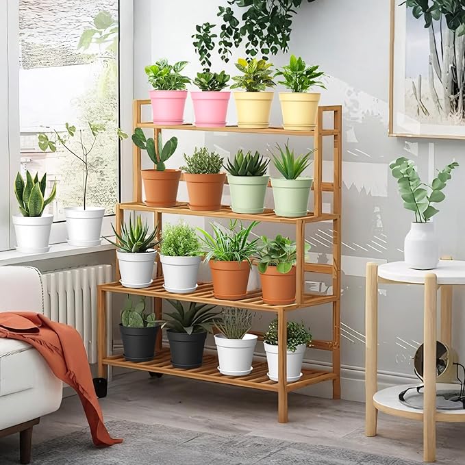 20 Pack 6 Inch Plant Pots with Drainage and Saucers, Stackable Nursery Planters - Image 6