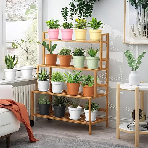 10 Pack 6 Inch Plant Pots with Drainage and Saucers, Plastic Flower Pots - Image 2