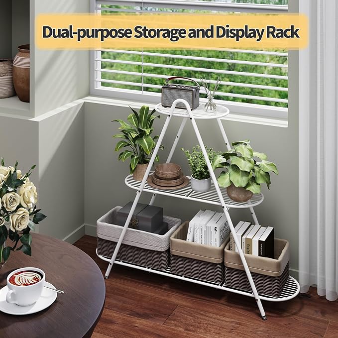 Plant Stand for Patio, 3-Tier Metal Plant Shelf–Indoor/Outdoor Display Rack for - Image 6