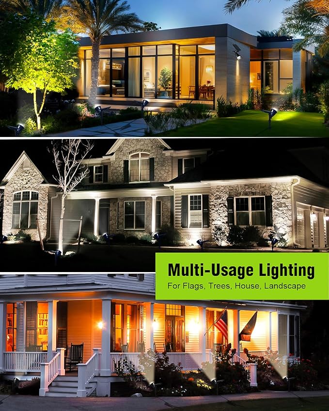 Solar Spot Lights Outdoor Waterproof, 18 LED 2 Mode Brightness Solar Spotlights - Image 6