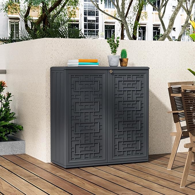 Storage Box Outdoor Caninet, Resin Indoor Storage Box Waterproof Outdoor - Image 7