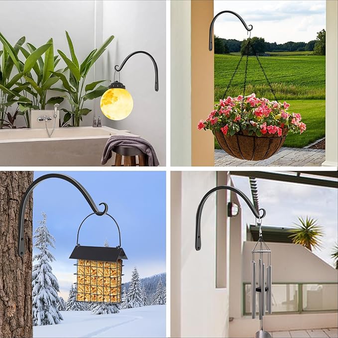 FEED GARDEN 2 Pack 10 Inch Hanging Plant Bracket Wall Hooks Decorative Plant - Image 6