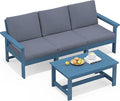SERWALL HDPE Patio Sofa Set, 4-piece Outdoor Sectional Furniture Set, All by SERWALL