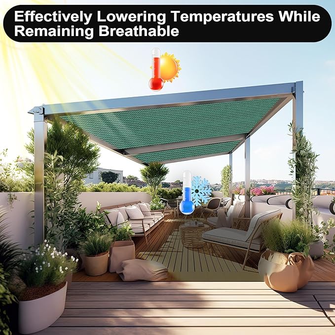 Artpuch 90% Sun Shade Cloth, 8 x 8 FT Pergola Shade Cover Canopy - Image 6