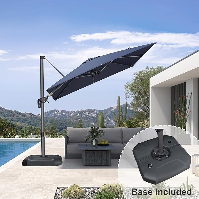 PURPLE LEAF 8 Feet Square Cantilever Umbrella Patio Umbrella - Image 2