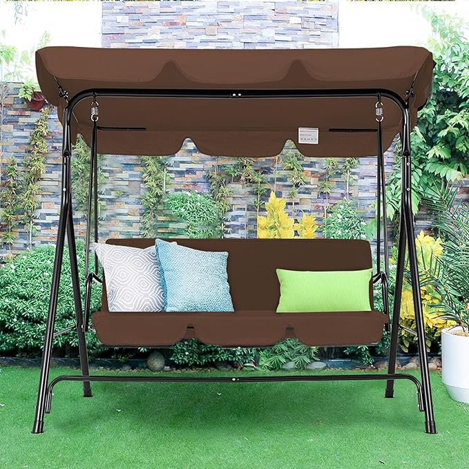 AECOJOY Porch Swing with Stand. 3-Seat Outdoor Clearance Porch Swings - Image 5