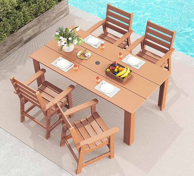 GREENVINES 5-Piece Outdoor Dining Set | HDPE | Patio Table and Chairs Sets by GreenVines