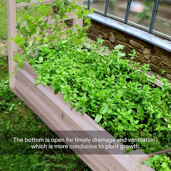 VIVOSUN Wooden Raised Garden Bed, Outdoor Wood Planter Box - Image 2