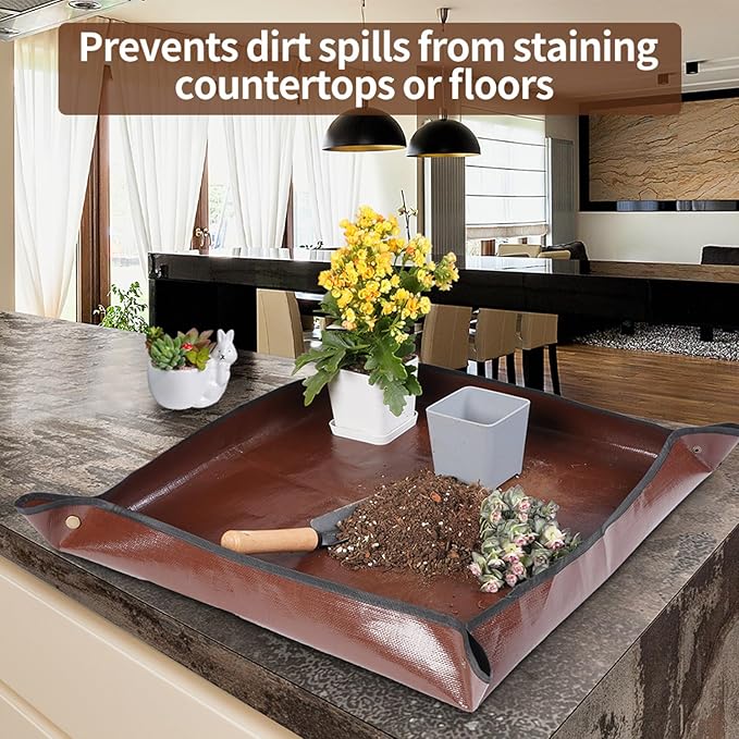 26.8"X26.8" Repotting Mat for House Plants Transplanting Control Mess, Foldable - Image 3