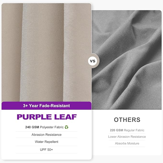 PURPLE LEAF 6.5' X 10' Left-right Tilt Patio Umbrella Outdoor Cantilever Swivel - Image 5