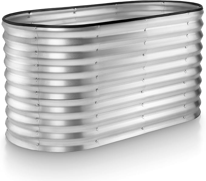Plant & Plot Galvanized Raised Garden Beds Outdoor // 4×2×2 ft Planter Raised by PlantPlot