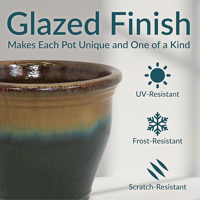 Sunnydaze Large Ceramic Plant Pot - Image 4