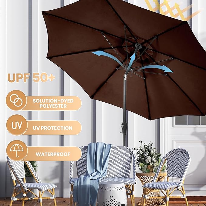 Ayge 9FT Large Outdoor Patio Umbrella Market Table Umbrella-UV Resistant - Image 6