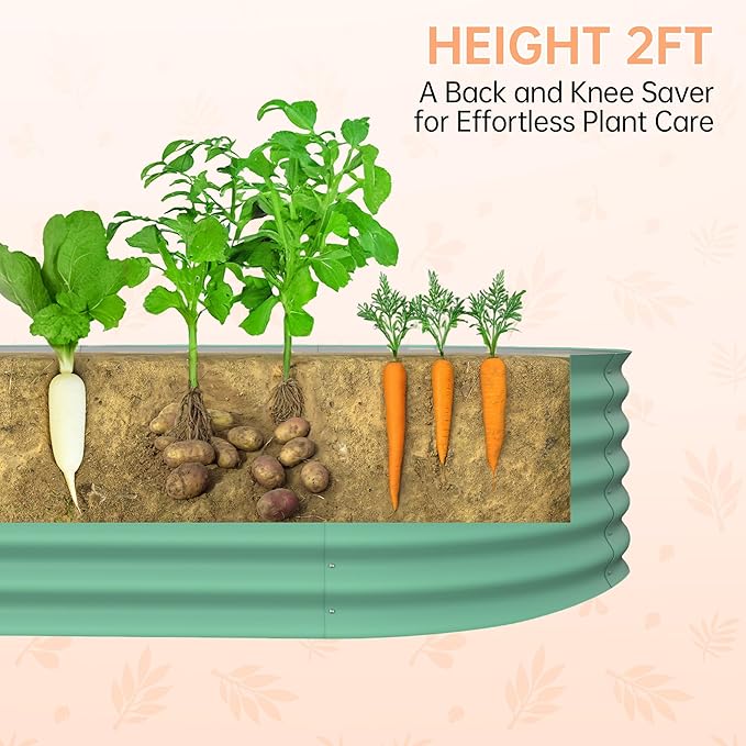 Garvee 6x3x2 ft Galvanized Raised Garden Bed Outdoor, 24 in Tall Metal Planter - Image 2