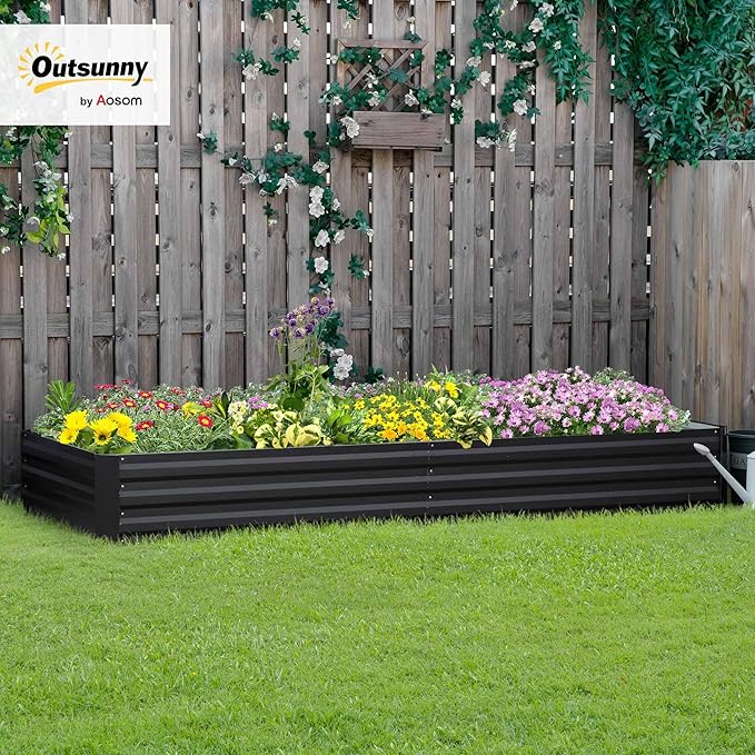Outsunny Galvanized Raised Garden Bed, - Image 2