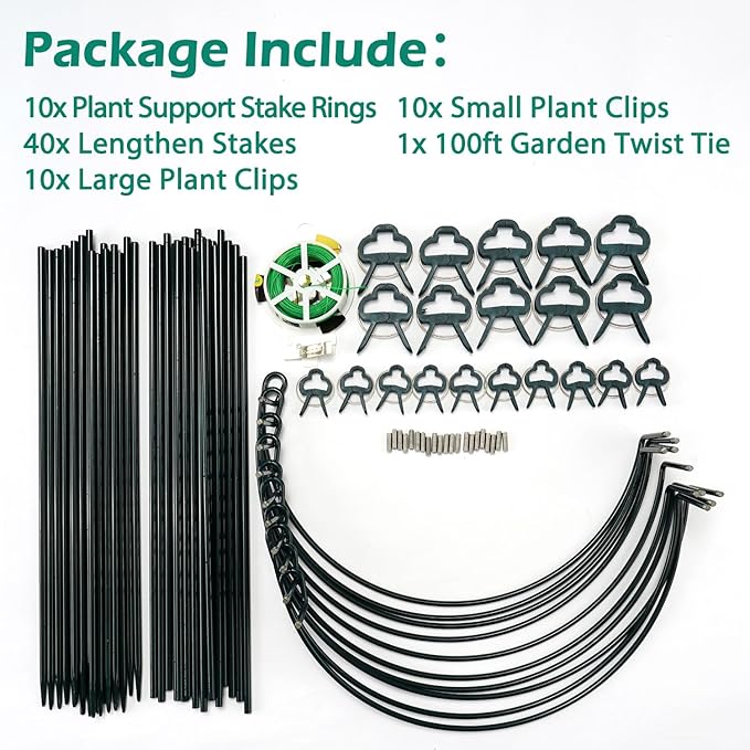 32 inch Plant Support Stakes, 10 Pack Half Round Metal Garden Plant Stake - Image 8