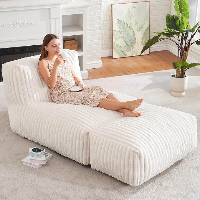 Hobestluk Big Bean Bag Lounger Chairs Large Beanbag Chair by YourHomeDeservesMore