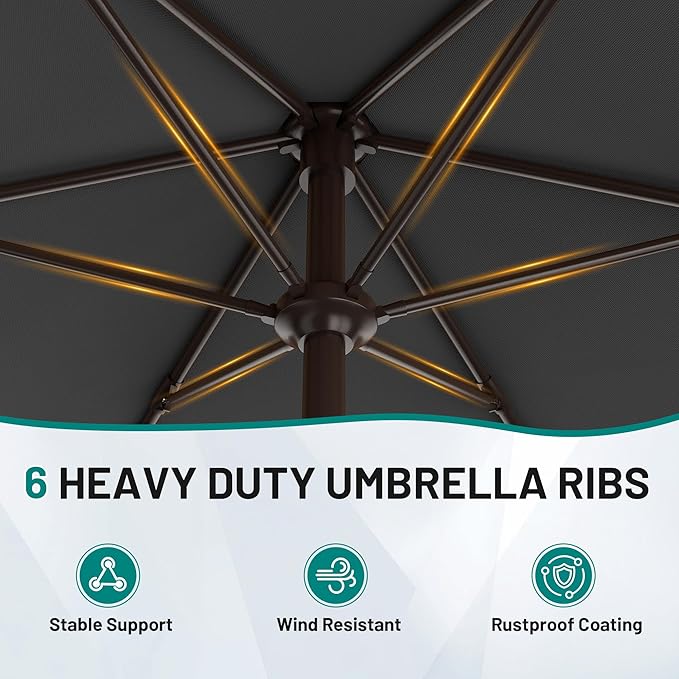 AreShark 7.5FT Patio Umbrella Table Market Umbrella - Image 3