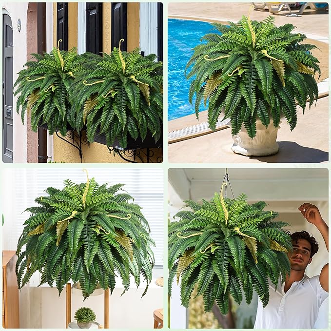 MARTINE MALL 2Pcs 48'' Fake Ferns Artificial Ferns - Image 7