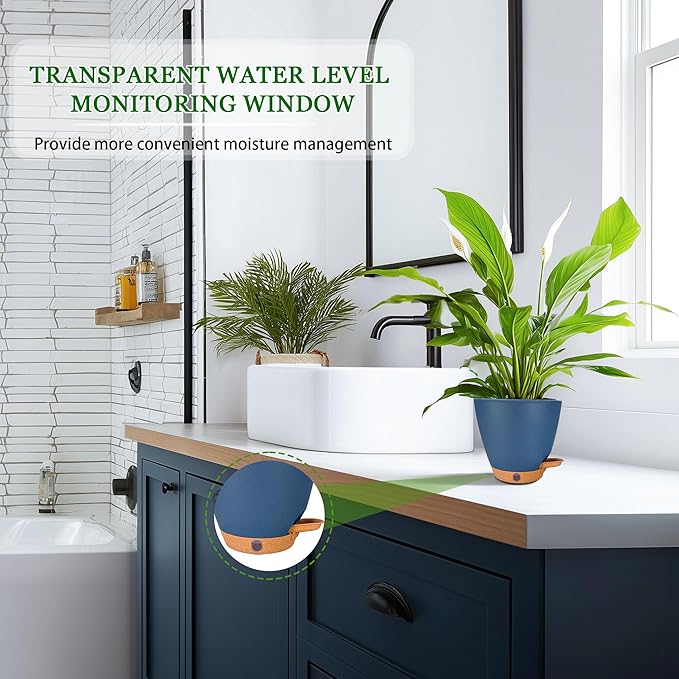 6 Inch Self Watering Pots for Indoor Plants – Small Plastic Planters - Image 8