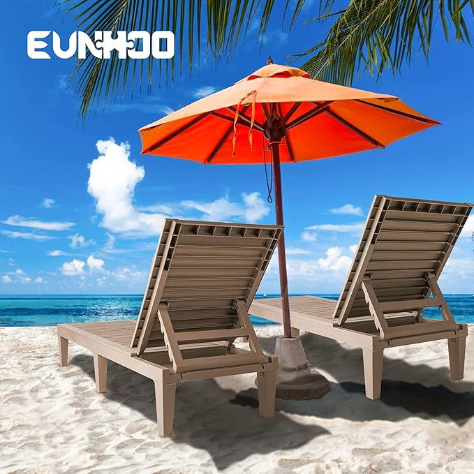 Outdoor Lounge Chaise, Adjustable Pool Lounge Chairs - Image 2