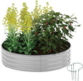 Galvanized Planter Outdoor Galvanized Metal Planter Round Raised Garden Bed Kit by ZFHgarden