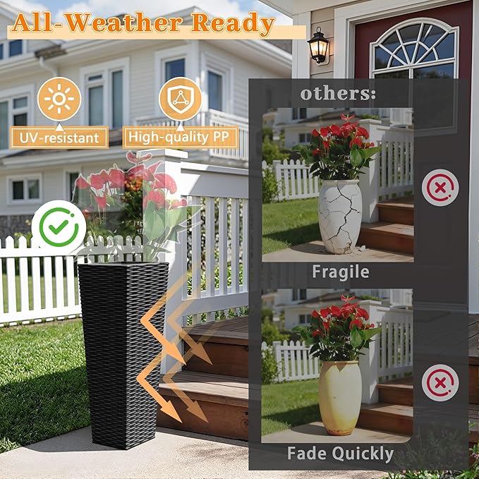 Greesum 24 Inch Tall Plastic Planters - Image 5