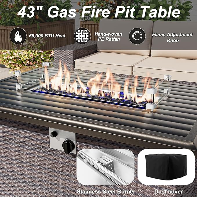 ALAULM 10 Pieces Outdoor Patio Furniture Set - Image 3