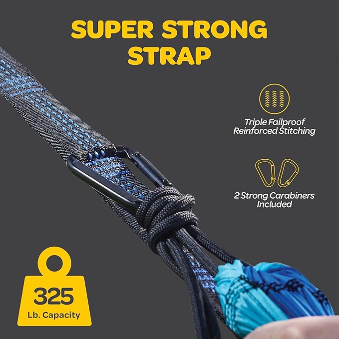 Durable Hammock 400 lb Capacity, Nylon Camping Hammock Chair - Image 6