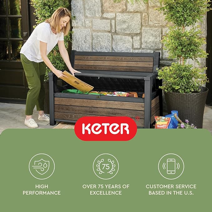 Keter Signature 60 Gallon Storage Bench Deck Box - Image 12