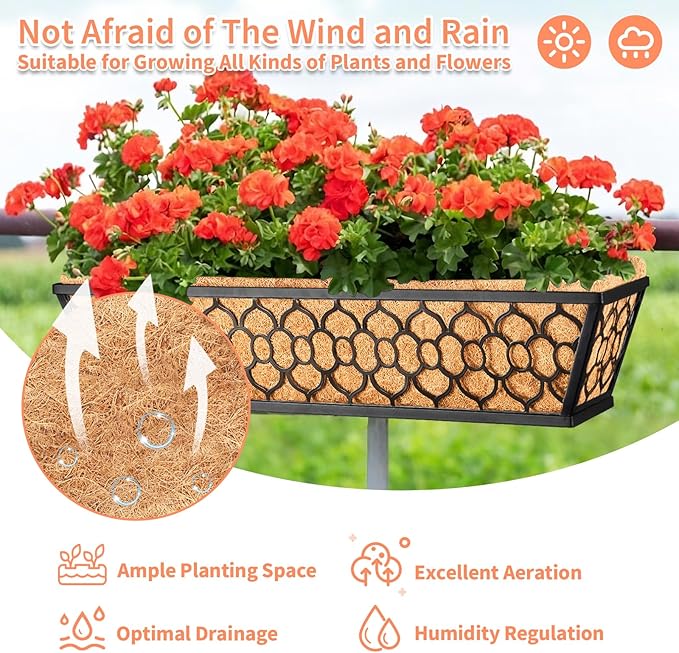 Riare 4 Pack 23 Inch Window Boxes Planters - Image 6