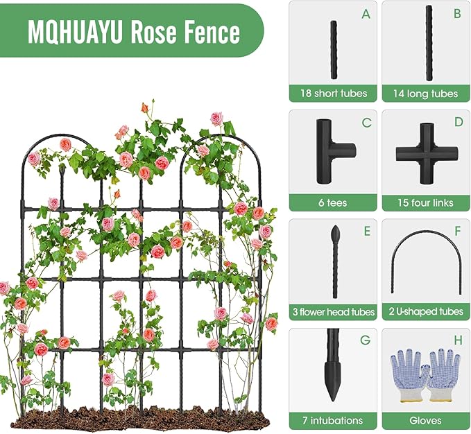 2 Pack Trellis for Climbing Plants Outdoor, 47.2" H Garden Trellis, Rustproof - Image 7
