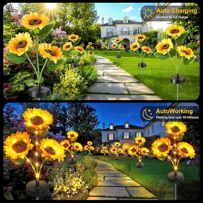 Upgraded Solar Sunflower Lights, 40-Hour Runtime - Image 4