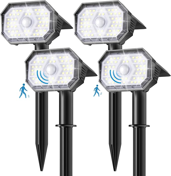 Brightown 4 Pack Solar Motion Lights Outdoor Waterproof, Motion Sensor Spot by Brightown