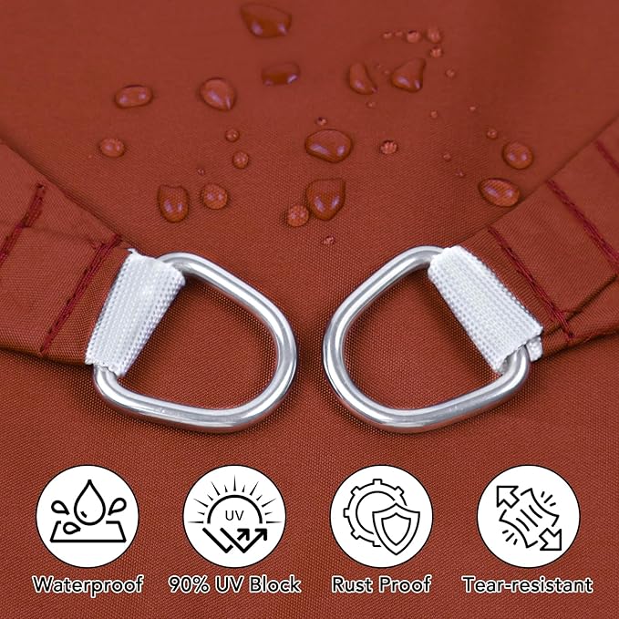 Artpuch Waterproof Sun Shade Sail, UV Resistant Rain Canopy, Curved Edges Shade - Image 2