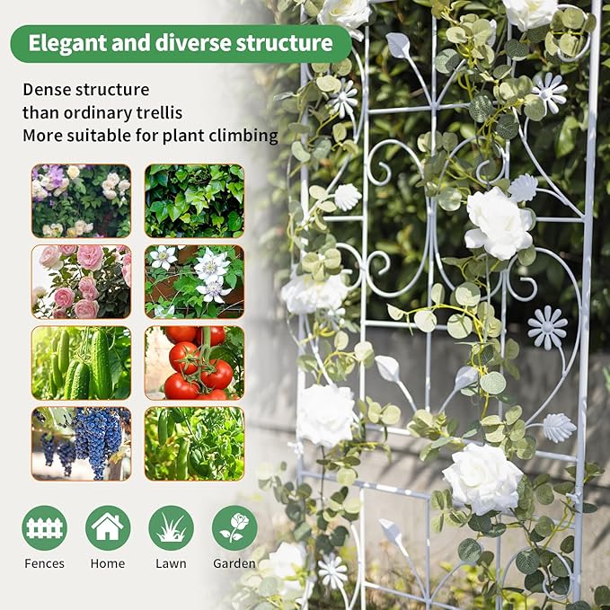 Trellis for Climbing Plants Outdoor, （2 Pack 70.8x19.6-inch）, Generic Metal - Image 3