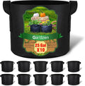 Gardzen 10-Pack 25 Gallon Grow Bags, 300G Thickened Aeration Fabric Pots by Gardzen