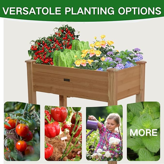 34x18x30in Wooden Raised Garden Bed - Image 4