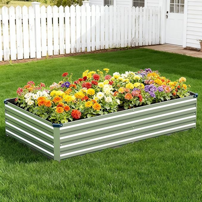 Vengarus 8x2x1FT Galvanized Raised Garden Bed-Outdoor Planter Box - Image 5