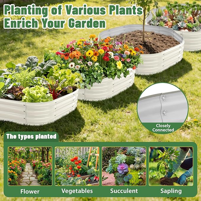 Hexagon Raised Garden Bed, 48 Inch Diagonal & 12 Inch Tall, Galvanized Steel - Image 6