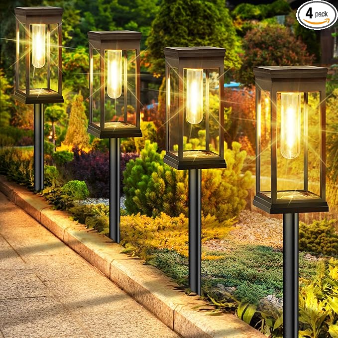 BesLowe Solar Pathway Lights Outdoor, Super Bright Outside Lights by BringYouBrightFuture