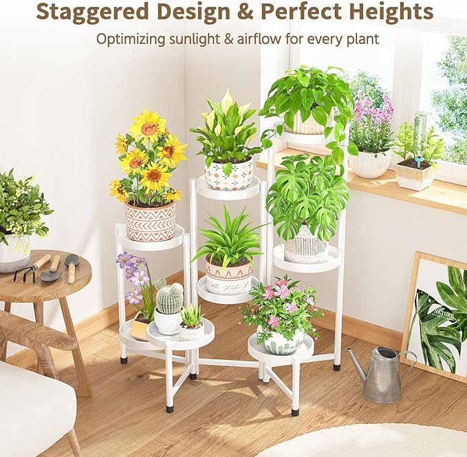 LASZOLA 8 Tiered Folding Tall Plant Stand Indoor - Image 7