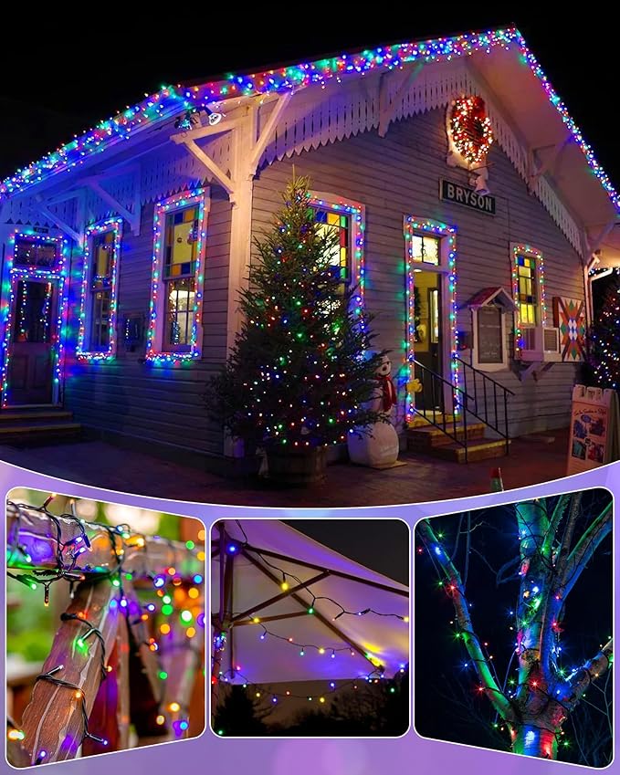 Brightown 2 Pack Solar String Lights Outdoor, Each 46Ft 120 LED Solar String - Image 7