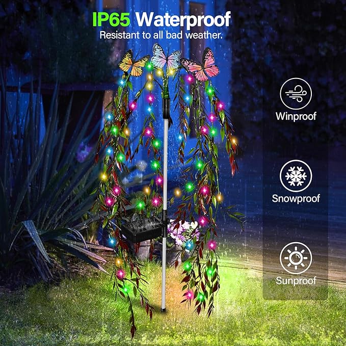 Solar Garden Lights Outdoor Decorative Waterproof, 69LED Swaying Tree Solar - Image 7