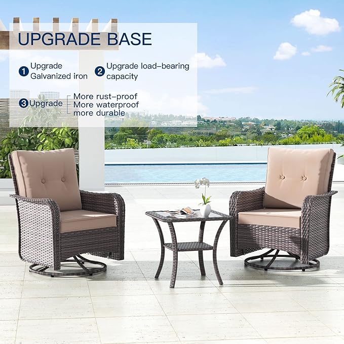 Kullavik 10 Pieces Outdoor Patio Furniture Set, PE Wicker Rattan Sectional Sofa - Image 4