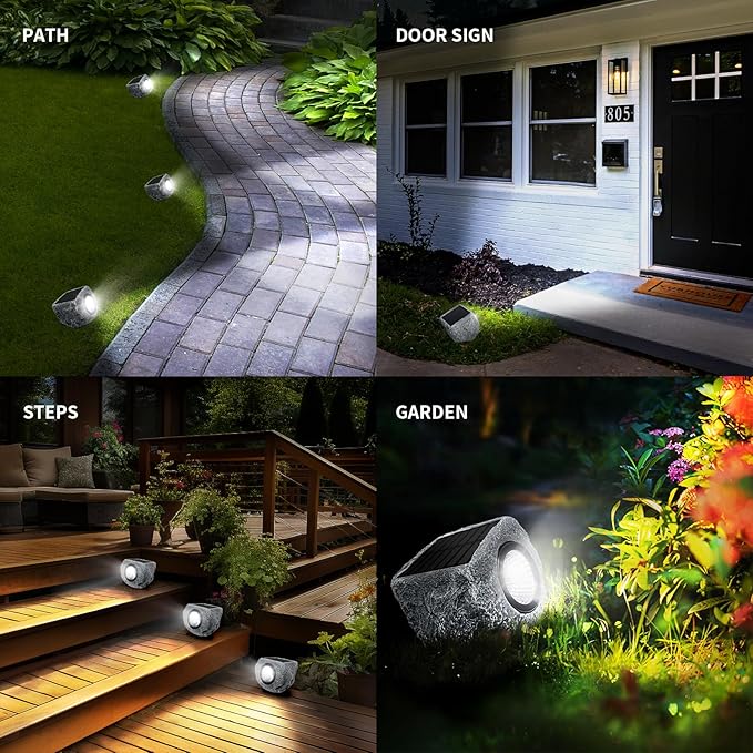 Solar Rock Lights Outdoor 1 Pack, Bright Solar Spotlights Outdoor Waterproof - Image 6